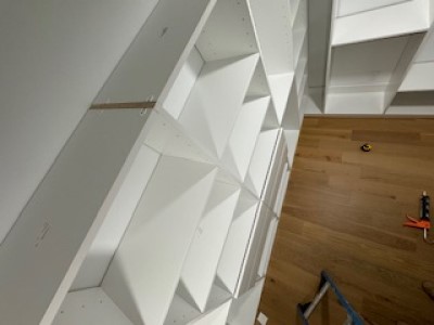 Top down view of closet storage